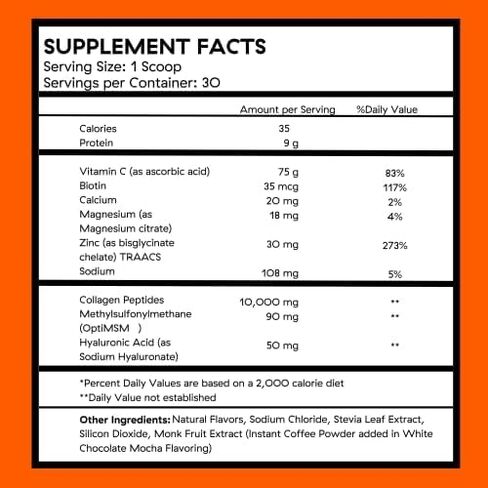 Collagen Peptides Powder - Bovine Collagen with Biotin, Magnesium & Hyaluronic Acid, for Pregnancy, Postpartum & Motherhood Changes, Restores Hair, Skin, Nails, Muscle & Joints | 30 Servings in Saudi Arabia