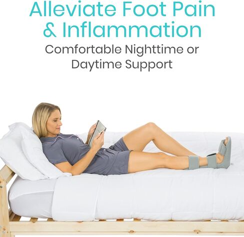 Vive Plantar Fasciitis Night Splint Plus Trigger Point Stretch Wedges - Soft Leg Brace Support, Orthopedic Sleeping Immobilizer Stretch Boot (Large: Men's: 8.5-11, Women's: 10-12) in Saudi Arabia