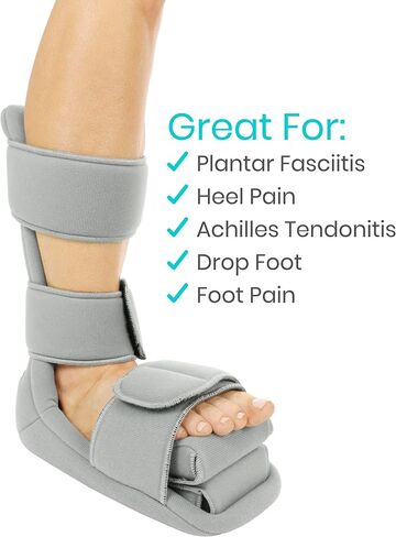 Vive Plantar Fasciitis Night Splint Plus Trigger Point Stretch Wedges - Soft Leg Brace Support, Orthopedic Sleeping Immobilizer Stretch Boot (Large: Men's: 8.5-11, Women's: 10-12) in Saudi Arabia