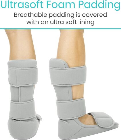 Vive Plantar Fasciitis Night Splint Plus Trigger Point Stretch Wedges - Soft Leg Brace Support, Orthopedic Sleeping Immobilizer Stretch Boot (Large: Men's: 8.5-11, Women's: 10-12) in Saudi Arabia