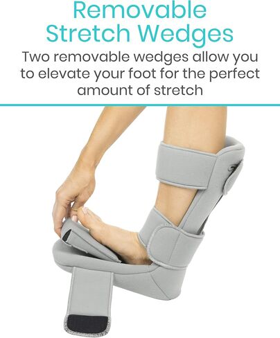 Vive Plantar Fasciitis Night Splint Plus Trigger Point Stretch Wedges - Soft Leg Brace Support, Orthopedic Sleeping Immobilizer Stretch Boot (Large: Men's: 8.5-11, Women's: 10-12) in Saudi Arabia