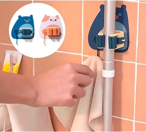 2 قطعة حامل مكنسة الممسحة حامل ممسحة لطيف لا حامل مكنسة الحفر حامل مكنسة ذاتي اللصق مكنسة تخزين مكنسة القابض للحمام والمطبخ والحديقة والجراج in Kuwait