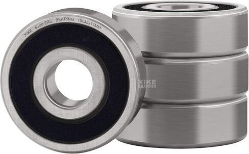 XiKe 4 Pcs 6300-2RS Double Rubber Seal Bearings 10x35x11mm, Pre-Lubricated and Stable Performance and Cost Effective, Deep Groove Ball Bearings. in Saudi Arabia