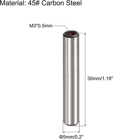 uxcell M3 Internal Thread Dowel Pin 5pcs 5x30mm Chamfering Flat Carbon Steel Cylindrical Pin Bed Bookshelf Metal Devices Industrial Pins in Saudi Arabia