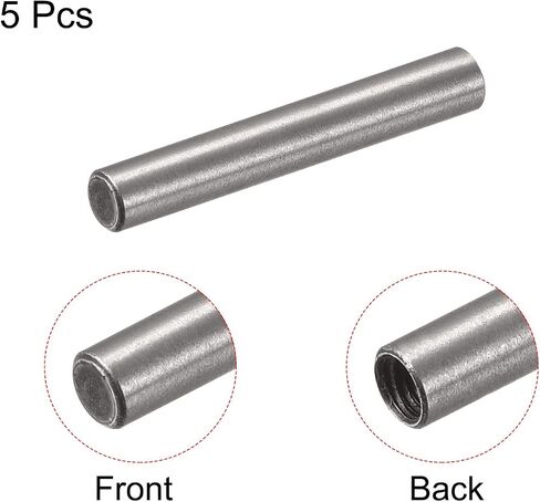 uxcell M3 Internal Thread Dowel Pin 5pcs 5x30mm Chamfering Flat Carbon Steel Cylindrical Pin Bed Bookshelf Metal Devices Industrial Pins in Saudi Arabia