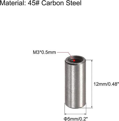 uxcell M3 Internal Thread Dowel Pin 5pcs 5x30mm Chamfering Flat Carbon Steel Cylindrical Pin Bed Bookshelf Metal Devices Industrial Pins in Saudi Arabia
