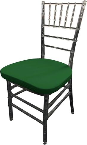 LA Linen Pack-4 Spandex Chiavari Chair Cushion Cover, Emerald Green in Saudi Arabia