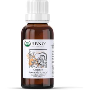 مزيج HBNO Organic Aromatic Armor™ (مقارنة باللصوص) - حجم قيمة 1 أونصة (30 مل) - مزيج الزيوت العطرية الطبيعية - مثالي للتنظيف والعلاج العطري والأعمال اليدوية والصابون وموزع الروائح in Kuwait