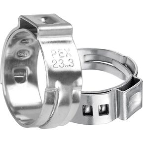 50 Pcs 1'' Pex Cinch Clamp,Stainless Steel Single Ear Hose Clamp,Ear Clamp,Pex Cinch Clamp Ring for Pex Tubing Pipe Fitting Connections