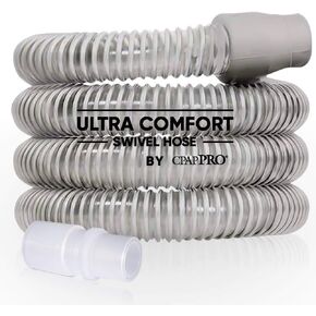 NEW! Ultra Comfort CPAP Hose for Sleep Apnea Devices – 6Ft CPAP Tubing with Rubber Swivel Connectors– Uninterrupted Flow with Leak-Proof Design – Enhanced Flexibility – Universally Compatible (Gray)