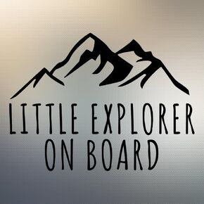 Little Explorer on Board Decal Sticker for Car Window, Laptop and More # 994 (4" x 5.3", White)