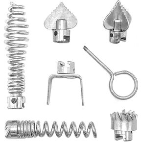 7 Pcs Drain Cleaner Combination Cutter Head Set 16mm Drain Snake Drill Attachmet Drain Snake Attachment for Pipeline Dredging Machine