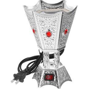 HOMSFOU Plug-in Incense Burner Zen Garden Incense Burner Eid Ramadan Incense Burner Desk Incense Holder Desktop Incense Burner Household Electric Incense Burner Retro Decor Iron Arab