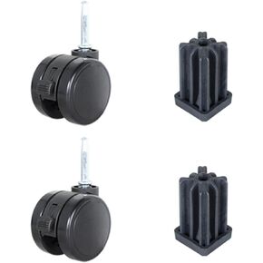 findmall 2 Sets Grill Replacement Caster Wheel, 2-5/16 Diamete Locking Swivel Caster with Square Insert, Swivel Caster Wheel with Brake