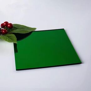 Set of 2 Acrylic Green Mirror Sheet,1/8'' Dark Green Mirrored Acrylic Lucite Plexiglass Sheet (Actual Size 11.875" x 11.875") for Laser Cutting & Engraving Home Decor,Wall Decor