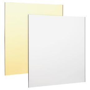 BENECREAT 2Pcs 12x12 Inch Acrylic Mirror Sheets Gold & Silver Acrylic Sheets Opaque Glossy Mirror with Film Attached for Engraving, Wall Decor and DIY Crafts