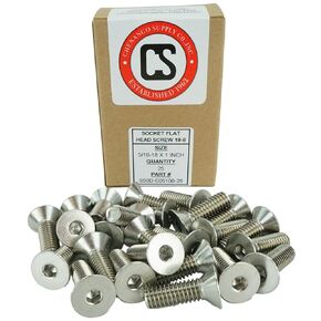 Stainless 5/16-18 x 1-1/2" (5/8" to 3" Available) Socket Flat Head Screws, Full Thread, Hex Drive, Stainless Steel 18-8, Coarse Thread (5/16-18 x 1-1/2")