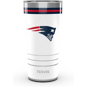 Tervis Traveler NFL New England Patriots - كوب سفر معزول بثلاثة جدران عتيقة يحافظ على المشروبات باردة وساخنة، 20 أونصة، من الفولاذ المقاوم للصدأ