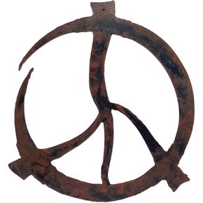 Ecqizer Peace Sign Wall Decor - Hippie-Inspired Copper Wall Art | Wall Sculptures for Home Decor & Kitchen Accents - 12.5 Inch