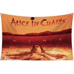 Generic Alice Rock in Music Chains علم 3x5ft لافتة نسيج مضحكة لغرفة النوم والكلية وغرفة النوم وديكور جداري داخلي وخارجي مع حلقات نحاسية، كبير in Kuwait