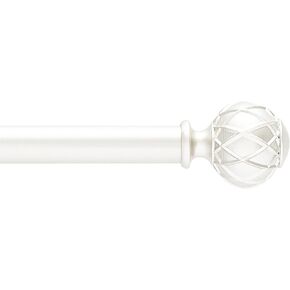 Kenney AZ71814 Anya Netted Ball End Standard Decorative Window Curtain Rod, 48-86" Adjustable Length, Brushed Nickel Finish, 5/8" Diameter Steel Tube