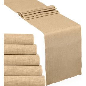 2 Pack Natural Burlap Table Runners|12 x 72 Inch Rustic Jute Runner and Placemats for Wedding, Farmhouse Parties, Thanksgiving, Kitchen Table Décor, Fall Decorations, Crafts, BBQs - Natural (2PCS)
