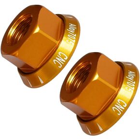 Golden 2 x M10 Bike Wheel Hub Axle Nuts 7075 Aluminum Bicycle Chromed Skewer Bolt Screw Nut Road MTB Replacement