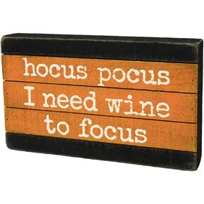 Primitives by Kathy 35806 Slat Wood Box Sign, Hocus Pocus
