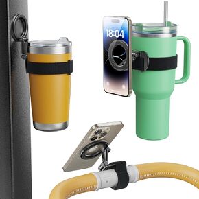 Fit Magsafe Water Bottle Gym Stroller Phone Holder Strap Magnetic Phone Holder for Stroller Gym Accessories for Stanley Owala Yeti Hydrojug 10-60oz Tumbler Adjustable for iPhone & Android