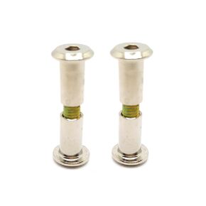 Screw Post Fit for 5/16 inch(8mm) Hole Dia, Fully Threaded Rod M6x40mm Nut 15mm Hex Drive Binding Bolts for Leather Wood Furniture, Carbon Steel Galvanized 4 Sets