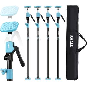 SHALL Cabinet Jack Support Pole, 54-114 in Steel Telescopic Quick Support System Rod, Adjustable 3rd Hand Tool with 154lbs Capacity for Lifting Drywall Cabinet Cargo Bars, 2 Pack w/Storage Bag