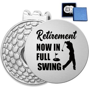 Funny Golf Ball Marker with Magnetic Hat Clip Stainless Steel,Novelty Golf Accessory with Gift Box,Retirement Golf Gifts for Men Women Coworker Boss Christmas Father's Day