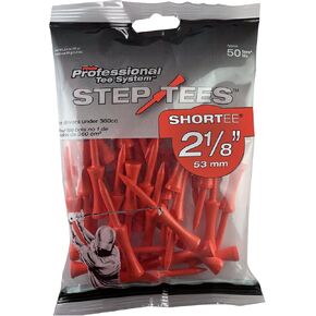 Pride Professional Tee System Two Piece Step Tee, 50 Count, 2-1/8 inch (Red)