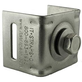 ISO SB001 Stainless Steel Bull's Eye™ Sign Mounting Brackets, Straight Leg w/Stainless Steel Bolt & Washer, 50 per Box