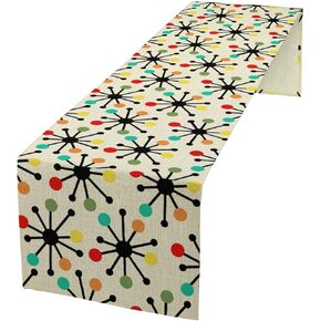 Rustic Moose Deer Bear Table Runner, Retro Vintage Bear Cottage Country Style Cabin Farmhouse Dinner Runner for Home Kitchen Dining Table Decoration 13"x36"