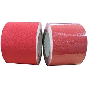 (3.93 in x 16.4 Ft) Red Anti Slip Safety Grit Non Slip Tape Highest Traction for Stairs Outdoor/Indoor, Waterproof Stairs Non Skid Treads,Anti-Slip Tape