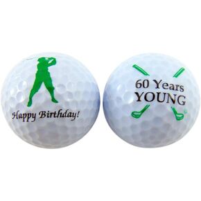 Westmon Works Happy 60th Birthday Golf Ball Gift Pack Sixty Years Young, Set of 2 Balls