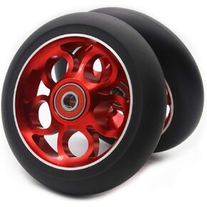 2Pcs 110mm Pro Scooter Wheels with ABEC 9 Bearings Fit for MGP/Razor/Lucky Envy/Vokul Pro Scooters Replacement Wheels (A-Red)