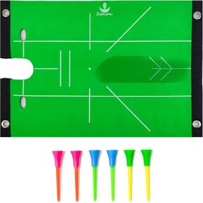 Golf Practice Mat, Golf Hitting Mat, Dual-Use Golf home training Mat, Hitting Putting Chipping Mat with Swing Path Feedback, Size 17.5"x12"