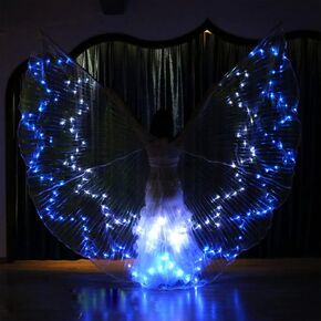 Belly Dance Led Wings Performance Costume with Flexible Sticks for Women
