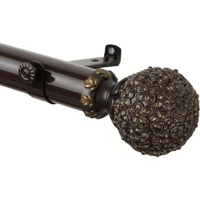 Rod Desyne 150-24-66-7 1.5" Lush Curtain Rod, 66" x 115", Cocoa