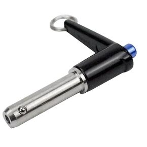 L-Handle Aluminum Grip Fastening Locating Safety Pins ,Stainless Steel Quick Release Button Pins Ball Lock Pins with Ring&Lanyard Cable (Dia. X Clamping Length: 8x40mm)