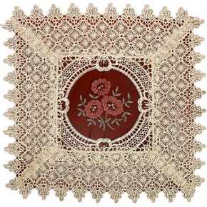 Simhomsen Embroidered Vintage Floral Lace Burgundy Table Runner 16 × 72 Inch