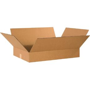 Partners Brand P24184 Flat Corrugated Boxes, 24"L x 18"W x 4"H, Kraft (Pack of 20)