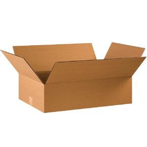 BOX USA 22x12x6 Flat Corrugated Boxes, Flat, 22L x 12W x 6H, Pack of 25 | Shipping, Packaging, Moving, Storage Box for Home or Business, Strong Wholesale Bulk Boxes