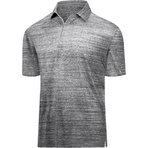 Hodaweisolp Men's Golf Shirts Dry Fit Moisture Wicking Performance Athletic Zipper Short Sleeve Polo Shirt for Men