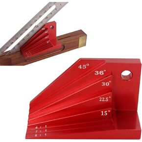 Aluminum Alloy Bevel Block Gauge,Universal Angle Finder Bevel for Protractor Woodworking Angles 1:6, 1:7, 1:8 Dovetails, Miter Angles of 15°, 22-1/2°, 30°, 36°, 45°