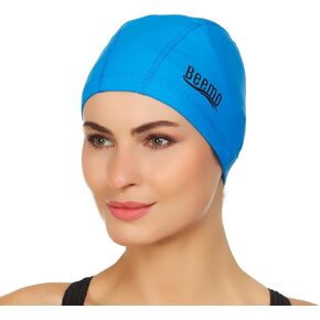 Beemo Kids Men or Womens Swim Cap Latex Lycra Long or Short Hair Soft Comfortable Stylish Covers Ears and Protects Hair from Sun Salt or Chlorine Perfect for Water Activities