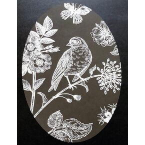 Bird & Butterfly - Decorative Window Vinyl “Etched" Glass Cling Decal – 8" x 12". Objects are Opaque – Background is Clear