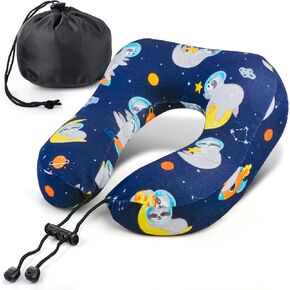 Kids Travel Pillow - Superior Memory Foam Travel Pillow for Kids, Cooling Technology Kids Neck Pillow, Lightweight & Portable Neck Pillow for Kids, Toddler Neck Pillow includes Travel Bag
